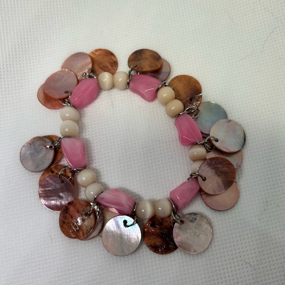 Pink and Cream Shell Bracelet